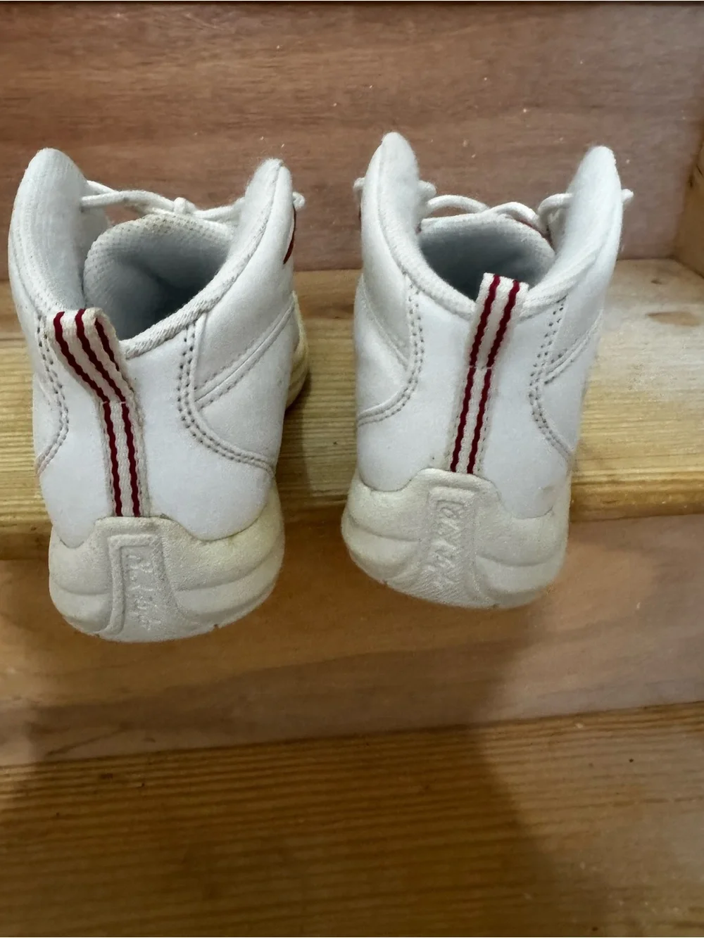 Converse Kids White High-Top Sneakers with Red Accents